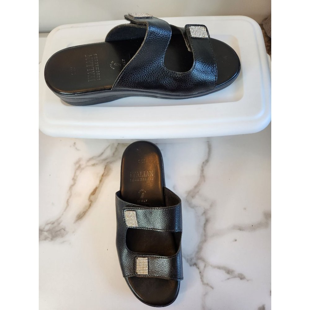 Ladies Black 2 Strap Sandal